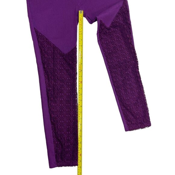 Womens Fancy/Show Pants L/XL Pull-On Skinny Ankle Rhinestones Lace Onlay Pockets - Picture 9 of 14